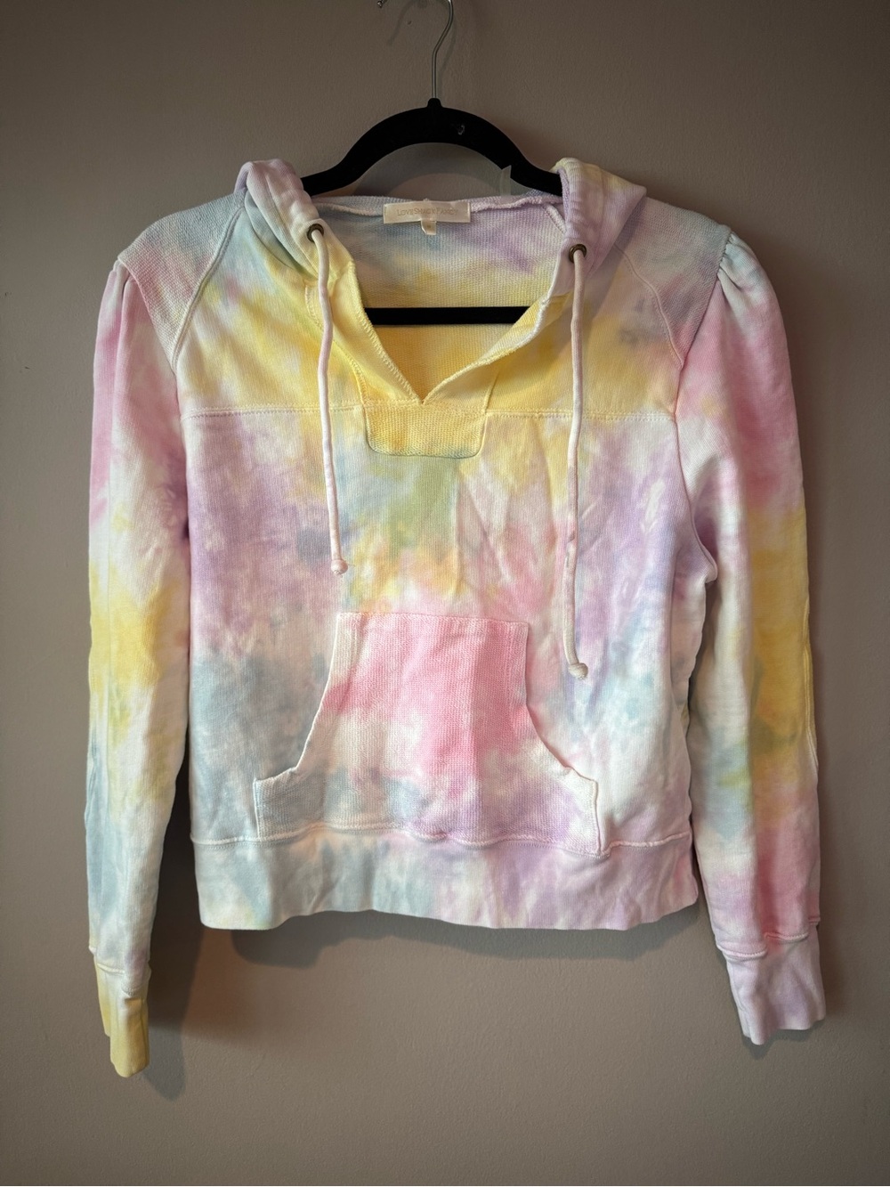 LoveShackFancy Women’s Kirby Unicorn Tie Dye Hoodie Sweatshirt Medium